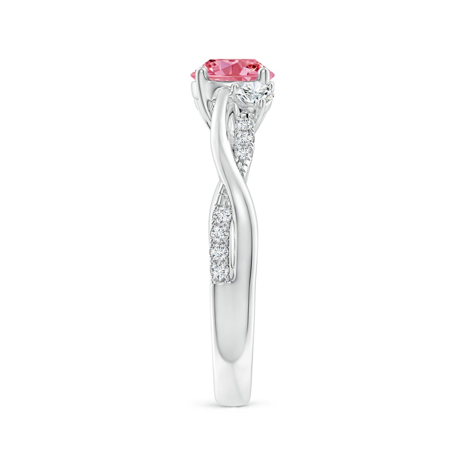Nature Inspired Pink Diamond Twisted Vine Ring
