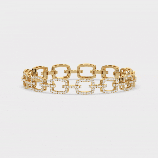 2.80 CTW Diamond PaperClip Chain Bracelet_CaratX Diamond Jewelry