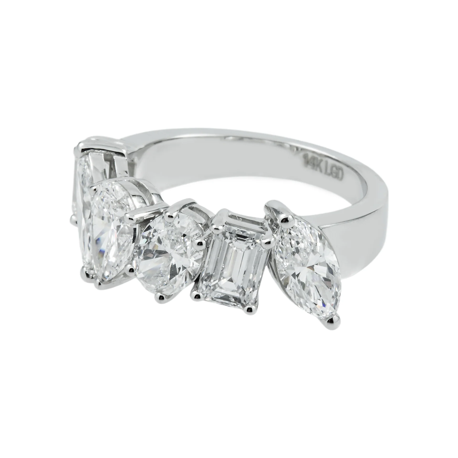 Multi Shape White Diamond Ring