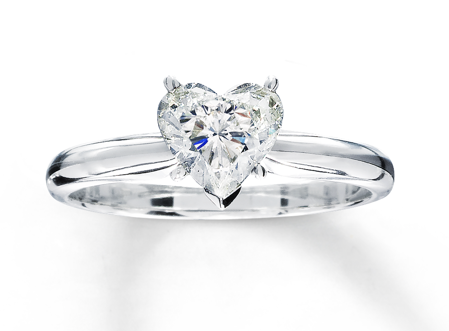 CaratX 1.00 Carat Heart Shape Solitaire Diamond Engagement Ring