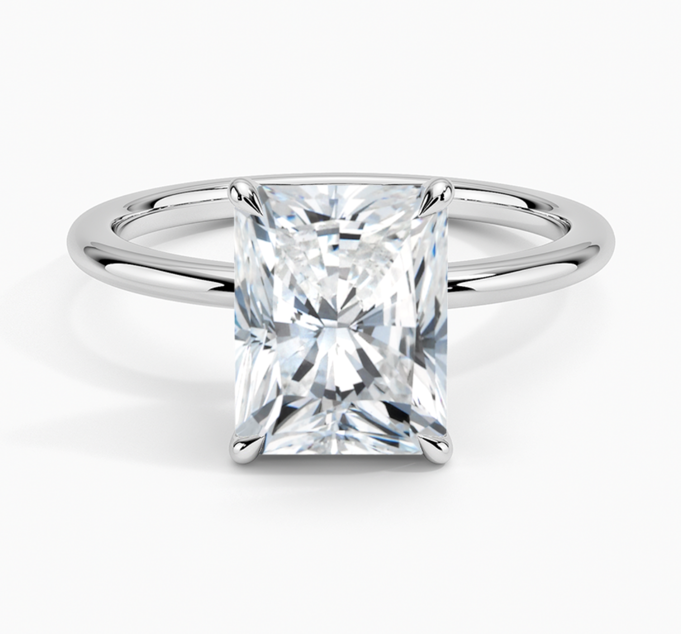 Stunning Radiant Cut Ideal 1.50 ctw E VS1 Solitaire | CaratX Natural Radiant Engagement Ring