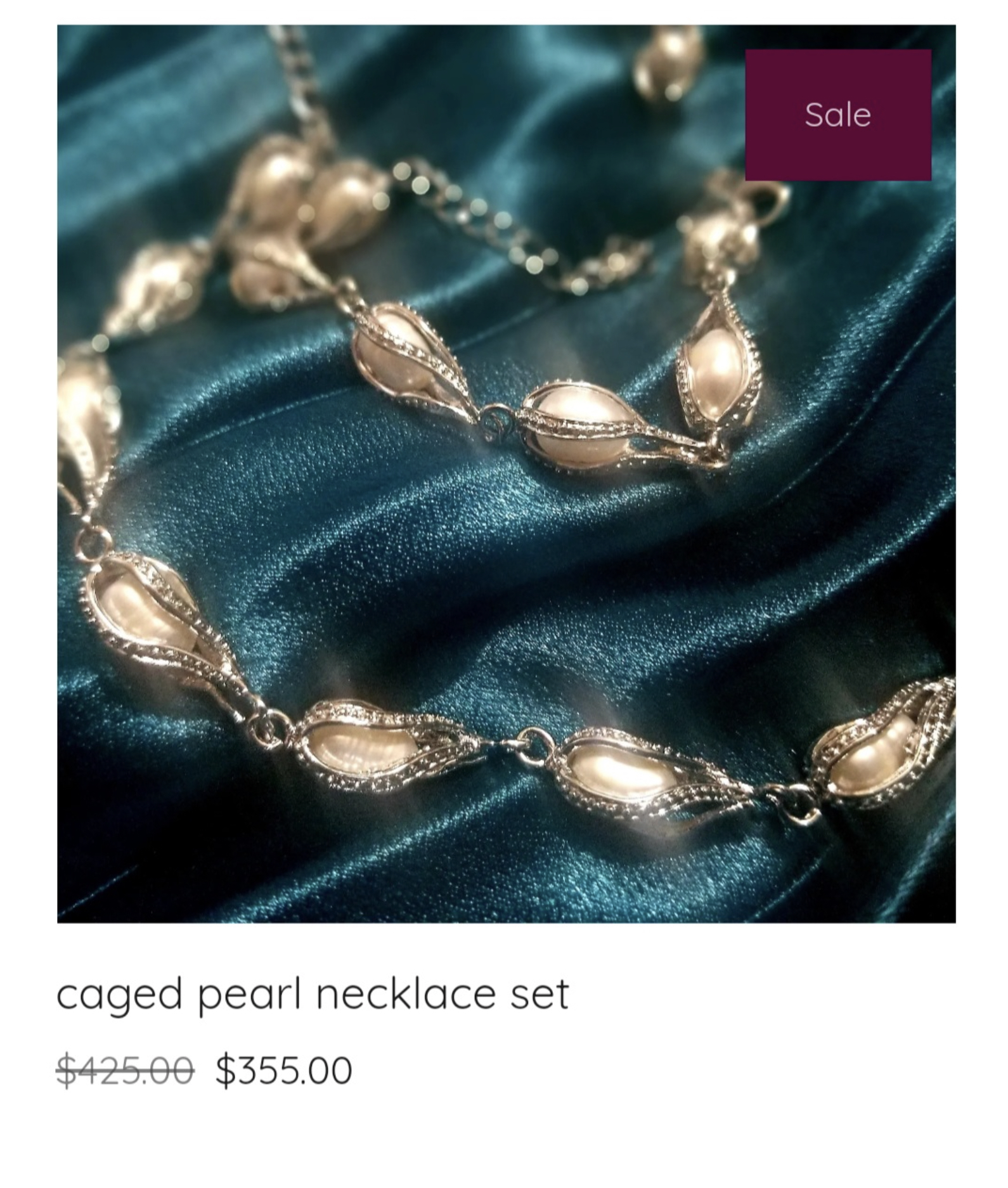 Simayaz Caged Pearl Necklace Set | CaratX Simayaz Neclace Collection