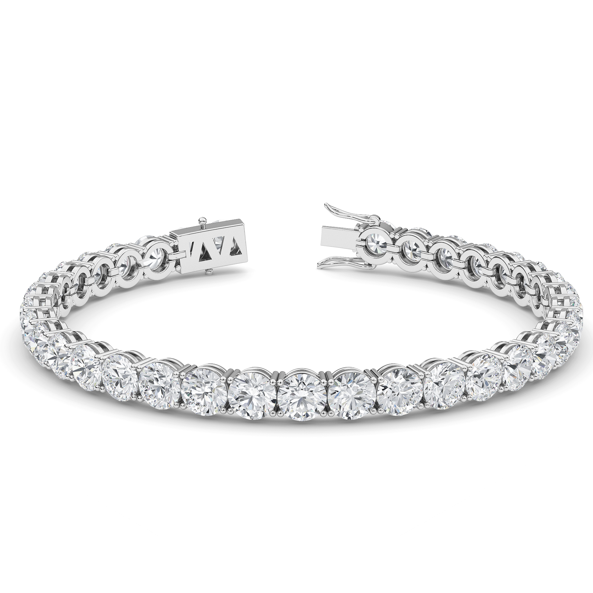 Four Prong 15 CT TW Natural Diamond Tennis Bracelet
